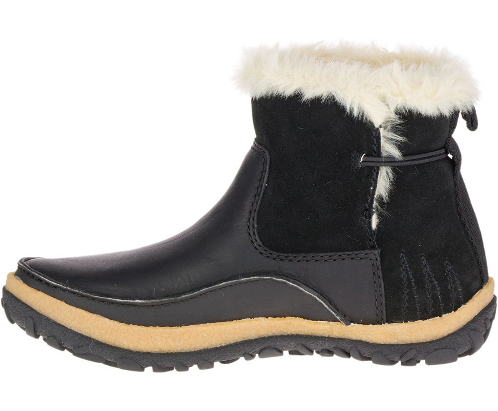 Merrell Boots Black - Tremblant Pull On Polar Waterproof - Womens 40RXPVJIN